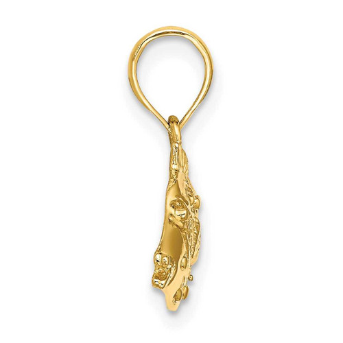 Image of 14K Yellow Gold 2-D Polished & Engraved Fish Pendant K7422