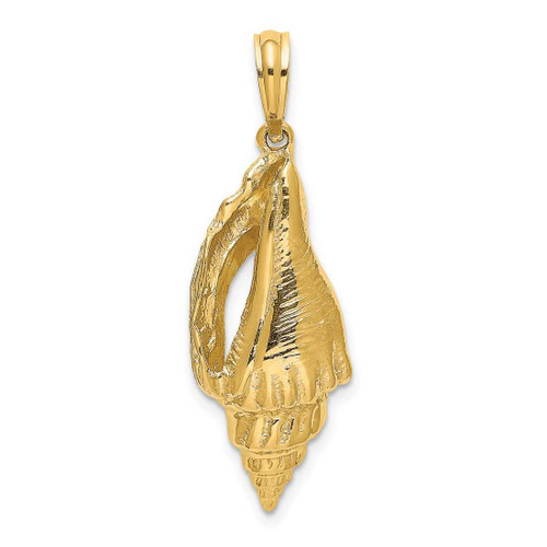 Image of 14K Yellow Gold 2-D Polished Elongated Shell Pendant