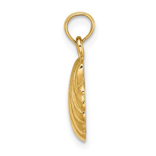 Image of 14K Yellow Gold 2-D Polished Scallop Shell Pendant