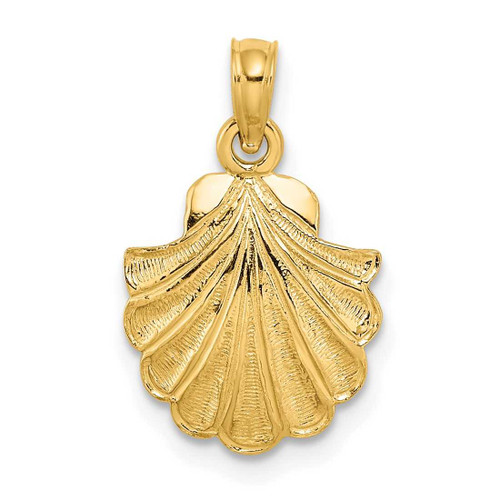 Image of 14K Yellow Gold 2-D Scallop Shell Pendant K7395