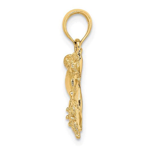 Image of 14K Yellow Gold 2-D Shell Cluster w/ Starfish Pendant