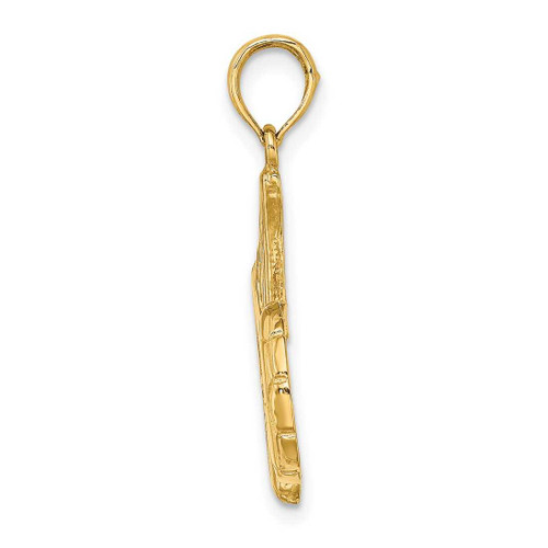 Image of 14K Yellow Gold 2-D Soccer Shoe Kicking Ball Pendant