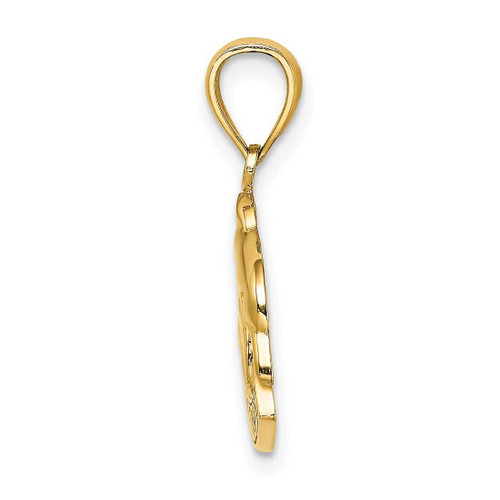 Image of 14K Yellow Gold 2-D St. Martin Under Dolphin Pendant