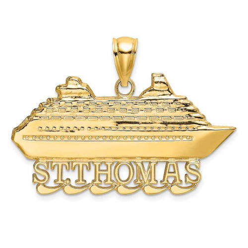 Image of 14K Yellow Gold 2-D St. Thomas Cruise Ship Pendant