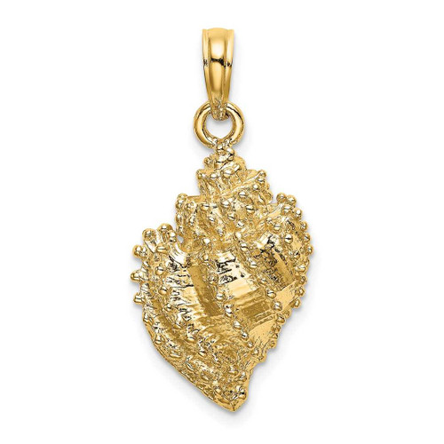 Image of 14K Yellow Gold 2-D Textured Conch Shell Pendant