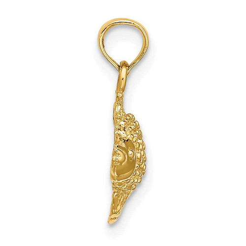 Image of 14K Yellow Gold 2-D Textured Gold Fish Pendant