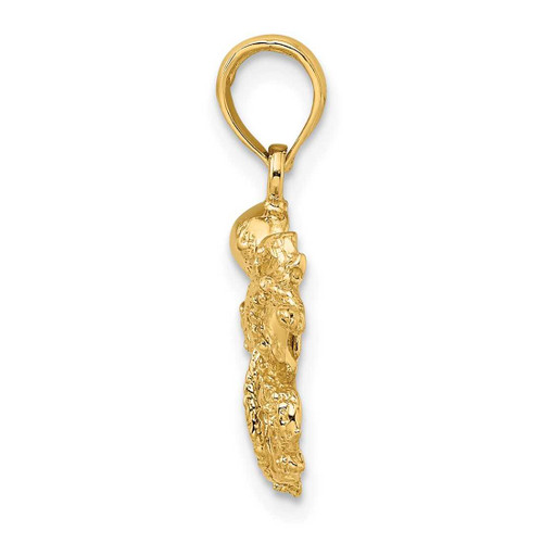 Image of 14K Yellow Gold 2-D Textured Octopus Pendant K7432