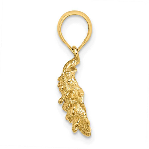 Image of 14K Yellow Gold 2-D Textured Oyster Shell Pendant K7654
