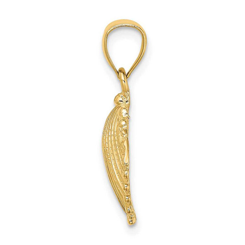 Image of 14K Yellow Gold 2-D Textured Scallop Shell Pendant K7683