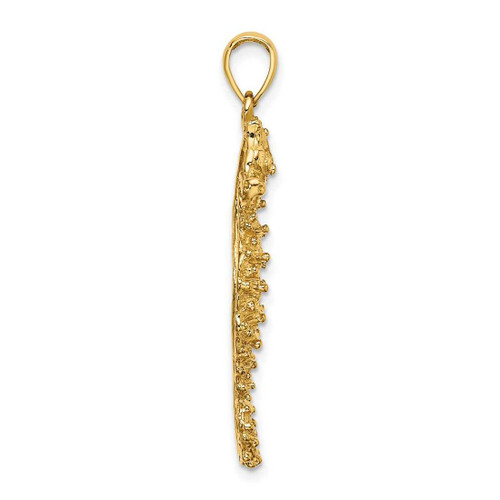 Image of 14K Yellow Gold 2-D Textured Seahorse Pendant