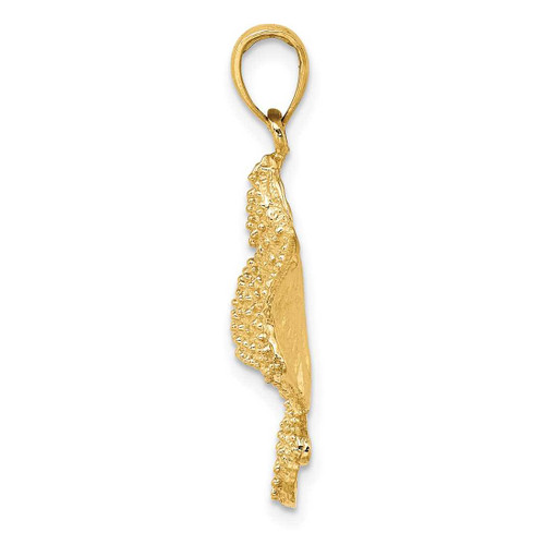 Image of 14K Yellow Gold 2-D Textured Spotted Eagle Ray Pendant K7477