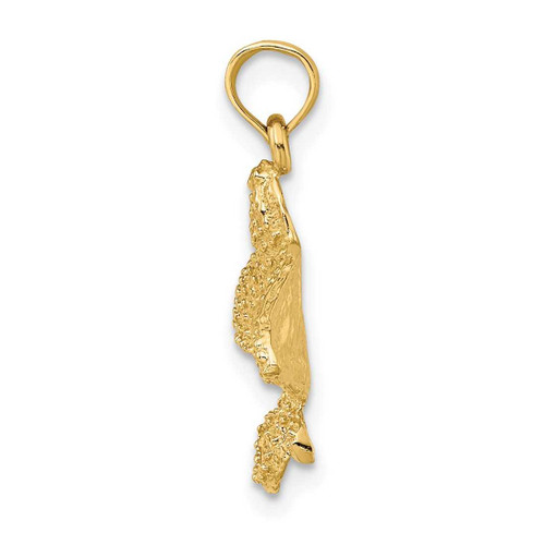 Image of 14K Yellow Gold 2-D Textured Spotted Eagle Ray Pendant K7487