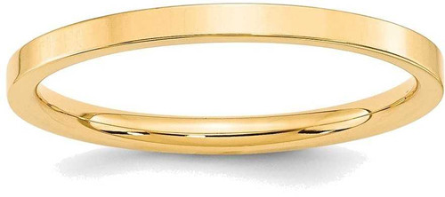 Image of 14K Yellow Gold 2mm Standard Flat Comfort Fit Band Ring