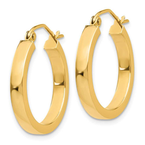 Image of 20mm 14K Yellow Gold 2X3mm Square Tube Hoop Earrings T1042