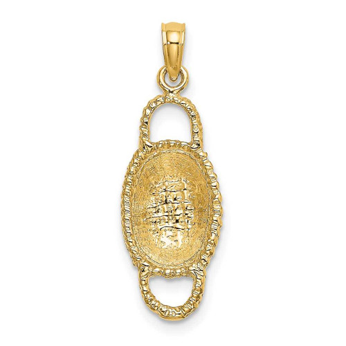 Image of 14K Yellow Gold 3-D 2 Handles Oval Basket Pendant