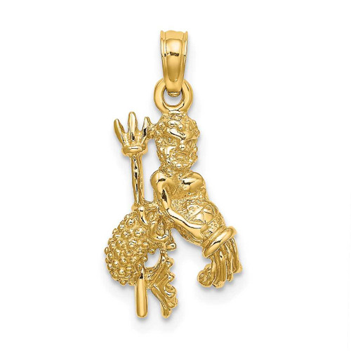 Image of 14K Yellow Gold 3-D Aquarius Zodiac Pendant