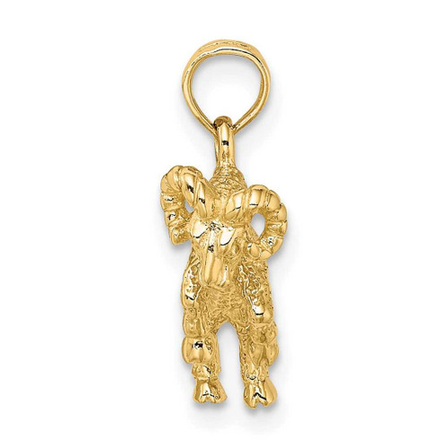 Image of 14K Yellow Gold 3-D Aries Zodiac Pendant