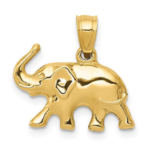 Image of 14K Yellow Gold 3-D Elephant Pendant