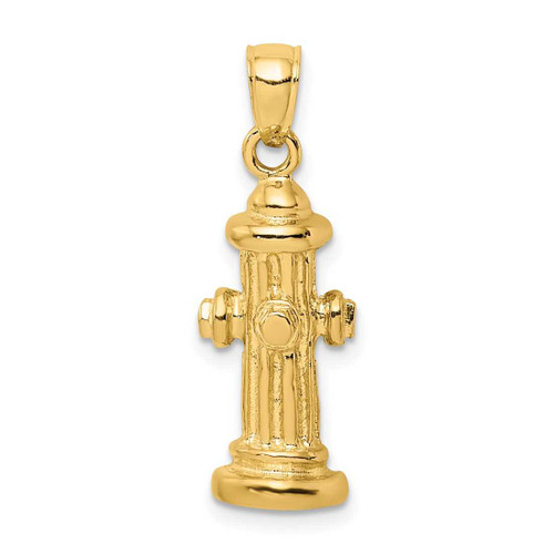 Image of 14K Yellow Gold 3-D Fire Hydrant Pendant