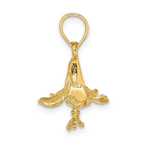 Image of 14K Yellow Gold 3-D Hibiscus Flower Pendant