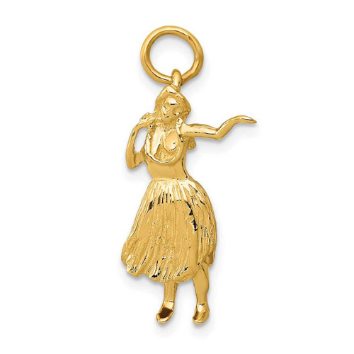 Image of 14K Yellow Gold 3-D Hula Dancer Charm