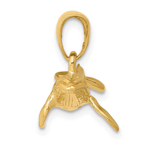 Image of 14K Yellow Gold 3-D Humpback Whale Pendant