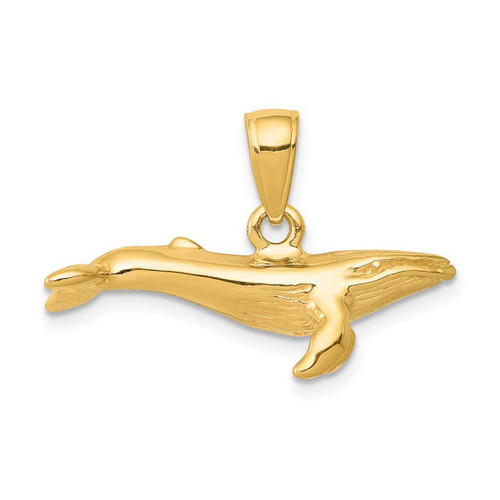 Image of 14K Yellow Gold 3-D Humpback Whale Pendant