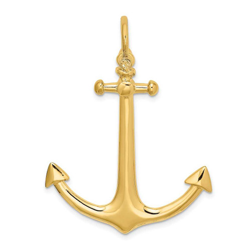 Image of 14K Yellow Gold 3-D Large Anchor Pendant