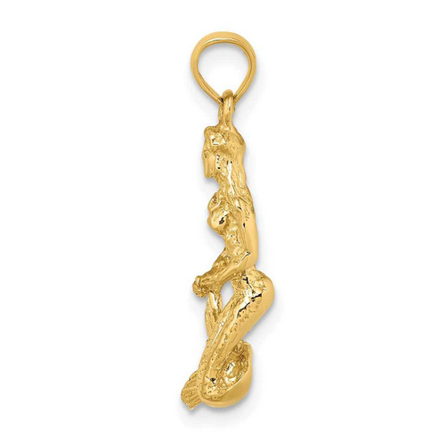 Image of 14K Yellow Gold 3-D Mermaid Pendant