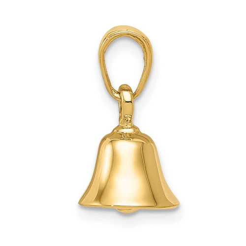 Image of 14K Yellow Gold 3-D Moveable Bell Pendant