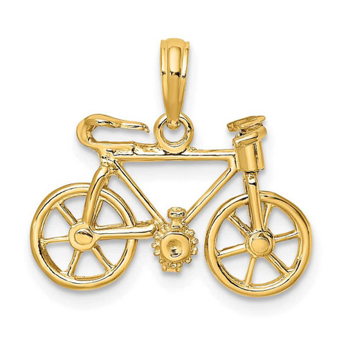 Image of 14K Yellow Gold 3-D Moveable Bicycle Pendant