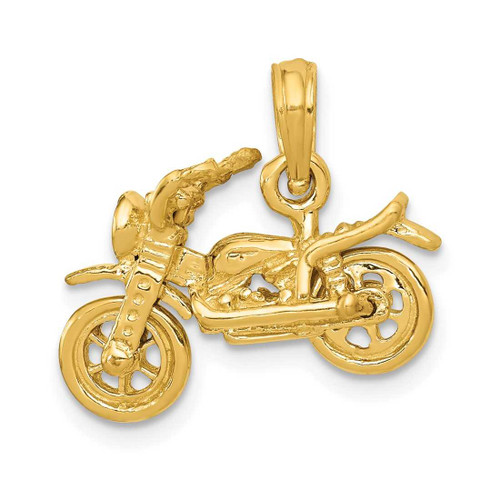 Image of 14K Yellow Gold 3-D Moveable Motorcycle Pendant