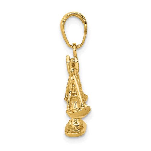 Image of 14K Yellow Gold 3-D Moveable Scales Of Justice Pendant