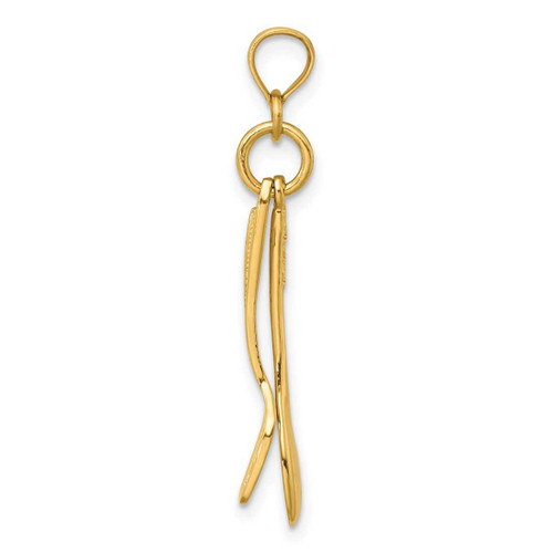 Image of 14K Yellow Gold 3-D Moveable Wooden Spoon & Spatula Pendant
