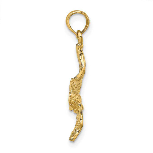 Image of 14K Yellow Gold 3-D Pelican Flying Pendant K7785