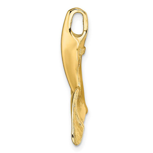 Image of 14K Yellow Gold 3-D Polished & Engraved Whale Tail Pendant