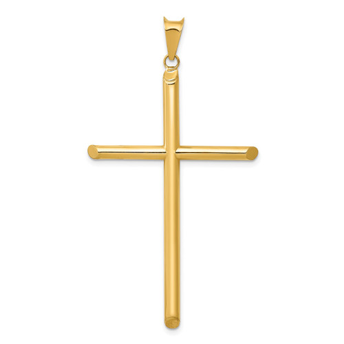 Image of 14K Yellow Gold 3-D Polished Hollow Cross Pendant K3609