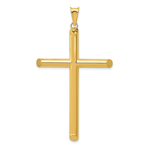 Image of 14K Yellow Gold 3-D Polished Hollow Cross Pendant K3612