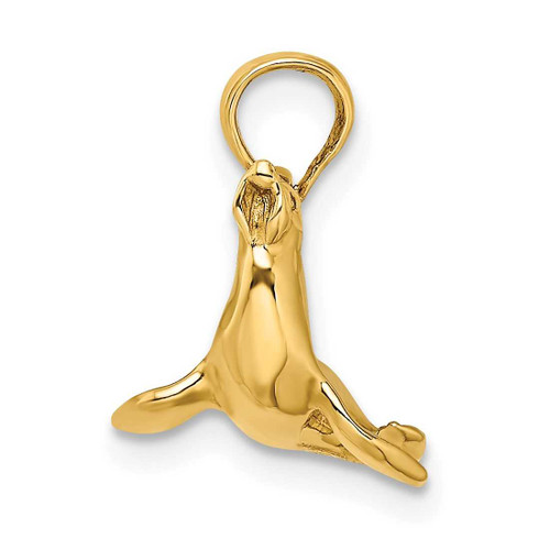 Image of 14K Yellow Gold 3-D Polished Seal Pendant