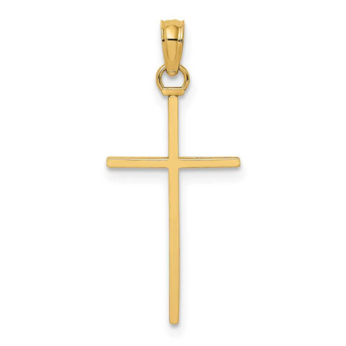 Image of 14K Yellow Gold 3-D Polished Stick Cross Pendant