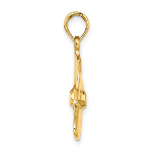 Image of 14K Yellow Gold 3-D Polished Three Blade Propeller Pendant