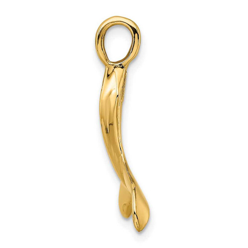 Image of 14K Yellow Gold 3-D Polished Whale Tail Pendant K7729