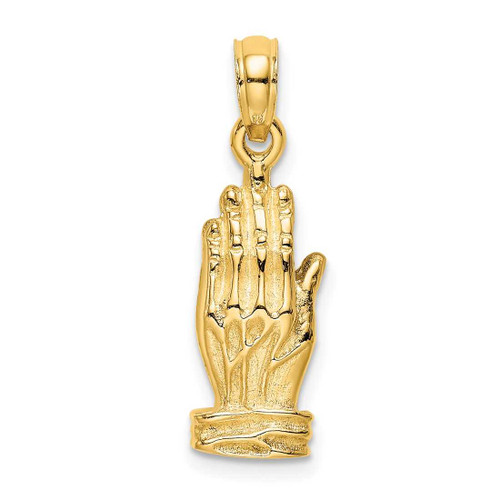 Image of 14K Yellow Gold 3-D Praying Hands Pendant