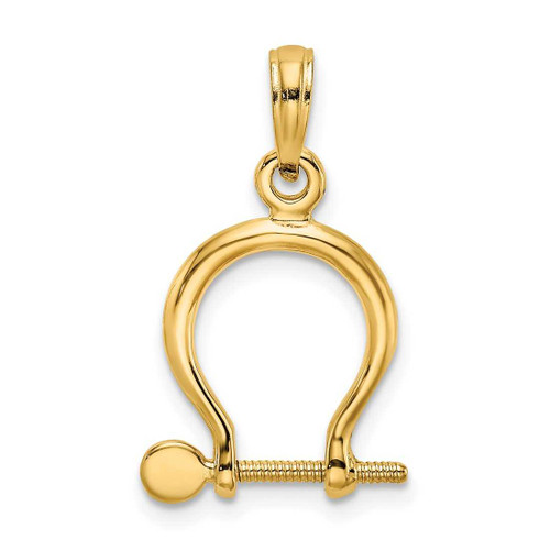 Image of 14K Yellow Gold 3-D Small Shackle Link Screw Pendant