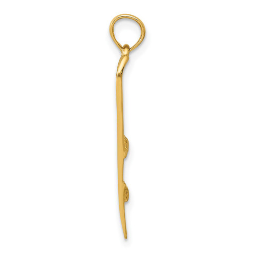 Image of 14K Yellow Gold 3-D Snow Skis Pendant
