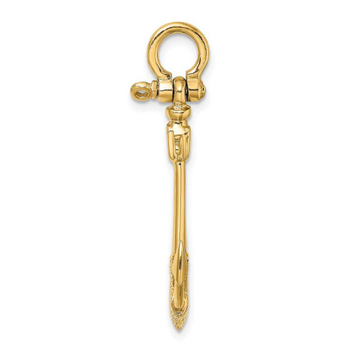 Image of 14K Yellow Gold 3-D Texture Anchor Pendant