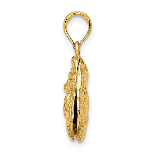 Image of 14K Yellow Gold 3-D Textured Oyster Shell Pendant K7626