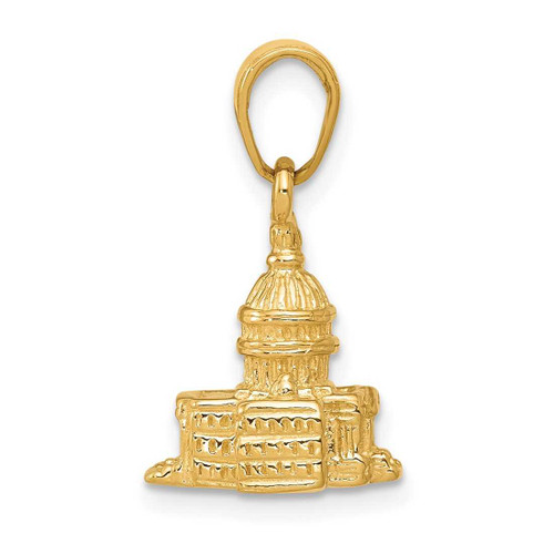 Image of 14K Yellow Gold 3-D Washington D.C. Capital Building Pendant