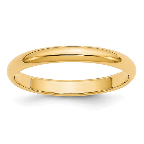 Image of 14K Yellow Gold 3mm Half-Round Wedding Band Ring