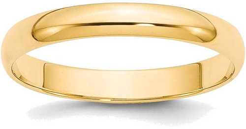 Image of 14K Yellow Gold 3mm Lightweight Half Round Band Ring